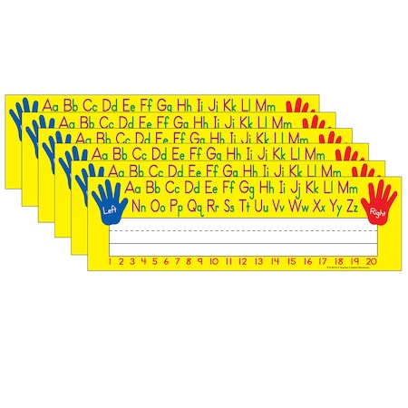Teacher Created Resources Left/Right Alphabet Name Plates, 36 Pieces, PK6 TCR4019